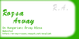 rozsa arvay business card