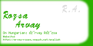 rozsa arvay business card